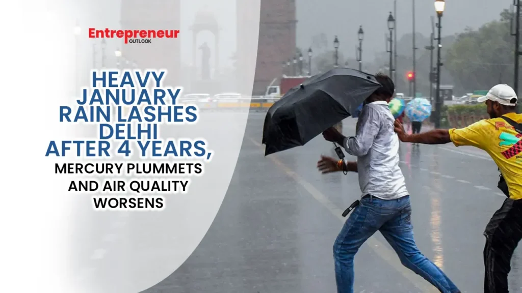 Heavy January Rain Lashes Delhi After 4 Years, Mercury Plummets and Air Quality Worsens Heavy January Rain Lashes Delhi After 4 Years, Mercury Plummets and Air Quality Worsens